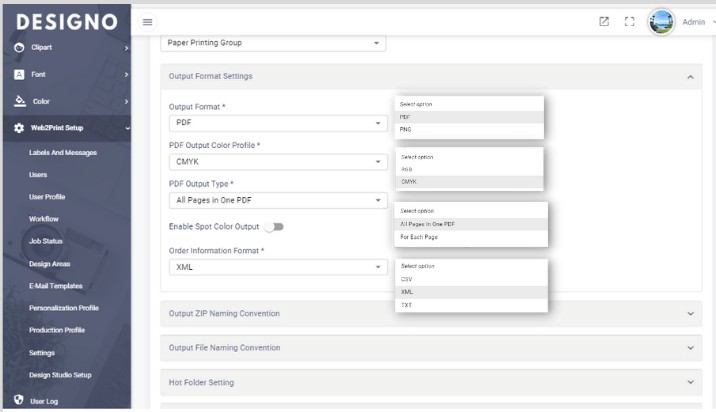 print ready output