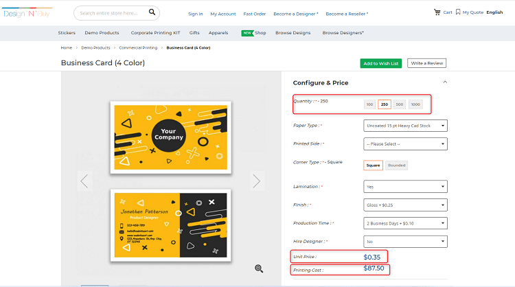 pricing webtoprint