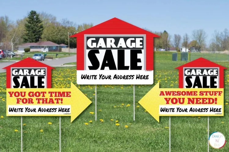 Garage sale signs