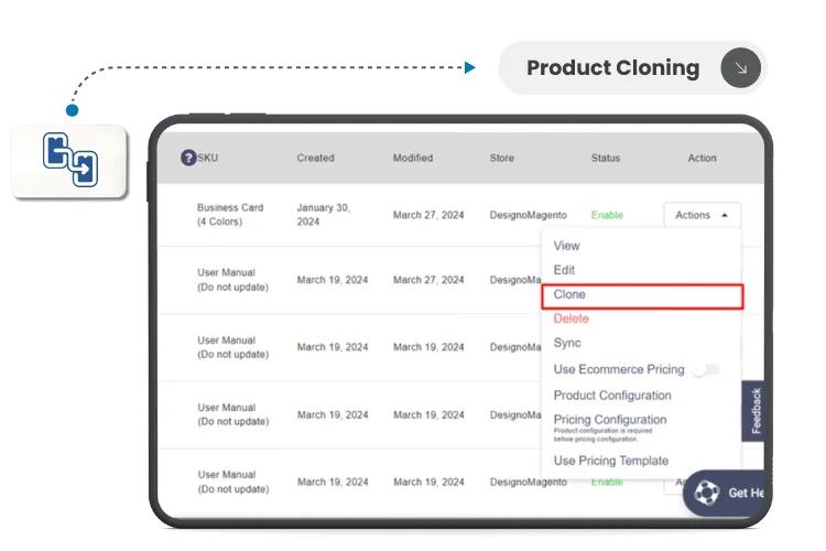 product clone cta