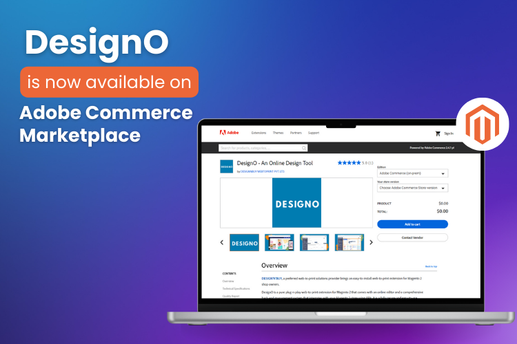 DesignO Plugin Now Available on Adobe Commerce Marketplace - DesignNBuy