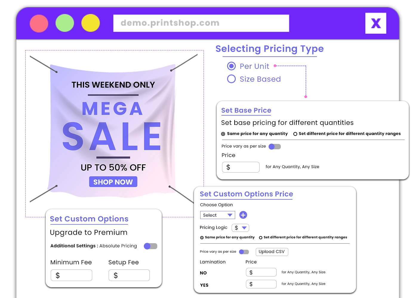 Custom Options Based Print Pricing