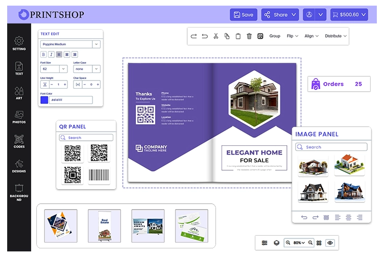 Real estate web to print