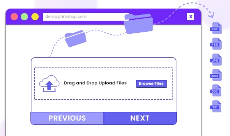 File upload feature in web to print