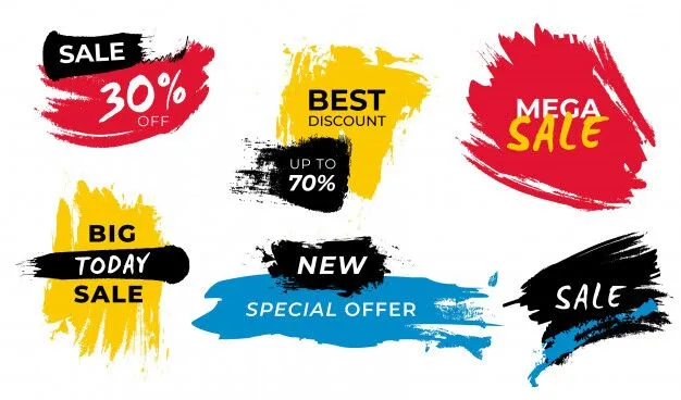 collection brush stroke sale banners