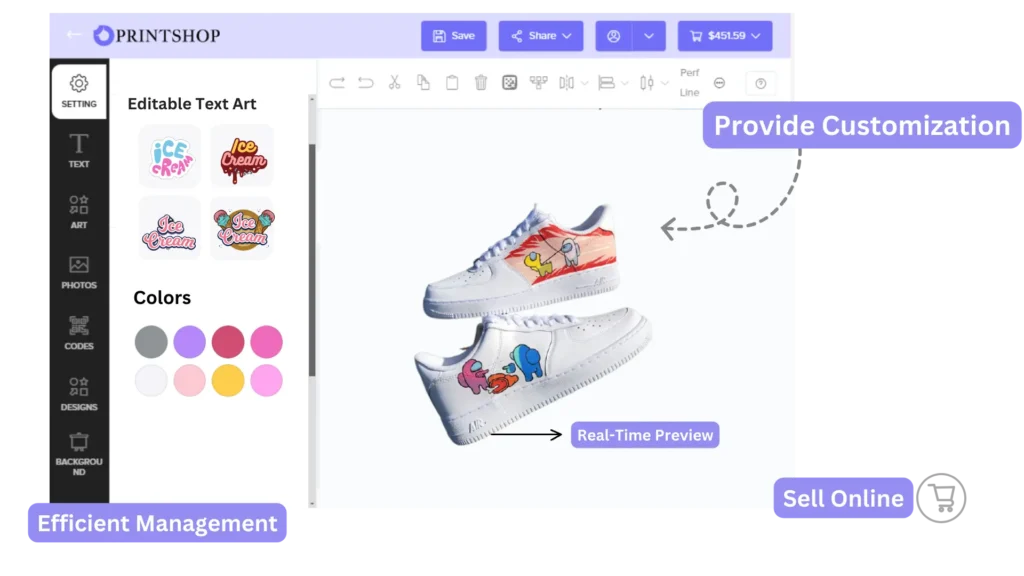 shoe design software - Web to print